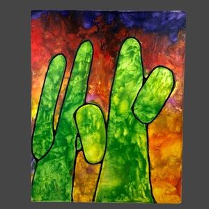 “Caliente” Original Multimedia Artwork On Flat Canvas. 16”x 20”